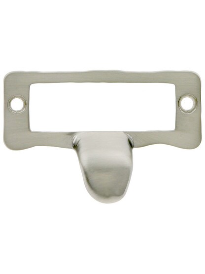 2 1/4 inch Cast Label Holder and Pull In Brushed Nickel